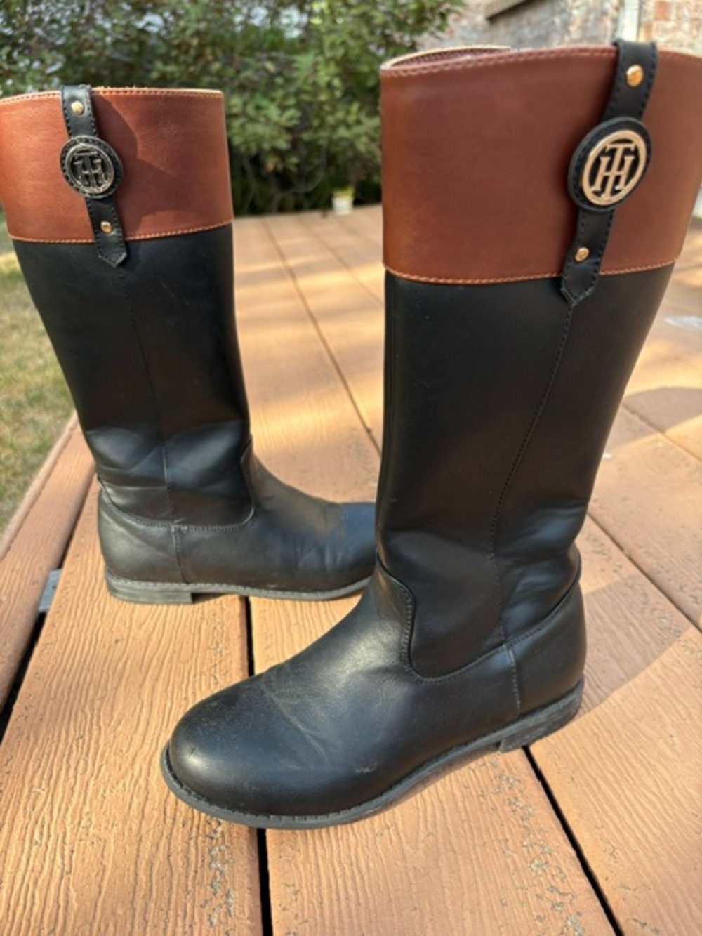 Tommy Hilfiger Zip-Up Black Equestrian Boots good condition kids girls size 3